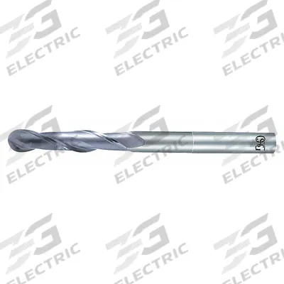 OSG Ball End Mill: Carbide, Diamond Coated, 2 Flute, 3/8" Mill Dia, 7/8" LOC - Carbide Ball End Mills for Graphite & Carbon Fiber