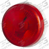 GROTE Clearance Marker Lamp: Clearance Light, Incandescent, Round, Surface Mount, Red, Screw (MPN 45412). Key specifications — Lens Color: Red; Brand: GROTE; Electrical Connection: Blunt Cut Wires; Lighting Technology: Incandescent; Mount Type: Screw; SAE Lens Code: PC.