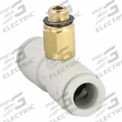 SMC Push-Fit Tee Fitting: 6 mm OD x 6 mm OD x 5 mm Pipe x 6 mm OD Size, 29 mm Overall Lg - Polybutylene & Brass Tube Fittings