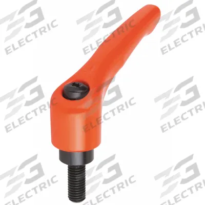 KIPP Adjustable Handle: Zinc w/ Steel Thread, M6 Thread, 20 mm Thread Lg, 40 mm Lg - Teardrop-Style Adjustable Handles with Threaded Stud