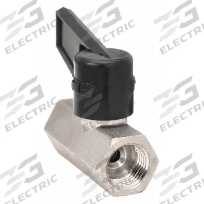 LEGRIS Manual Two-Way Ball Valve: 1/2 in, Nickel-Plated Brass, Straight, FBSPP x FBSPP - Mini Brass Ball Valves