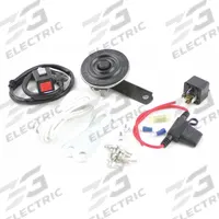 FIAMM Electric Horn: 12V DC, High Tone/Low Tone, Electric, Black, Unfinished, 2 1/2 in Lg (In.) (MPN 66066). Key specifications — Type: Low Tone; Brand: FIAMM; Compatible Vehicle Type: Motorcycles; Finish: Unfinished; Includes: 10 ft Wire; Color: Black.