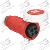 BRYANT Pin and Sleeve Connector: Red, 480V AC, Three Phase, 30 A, 3 Pole, 4 Wire, IEC Grounding (MPN BRY430C7W). Key specifications — Brand: BRYANT.