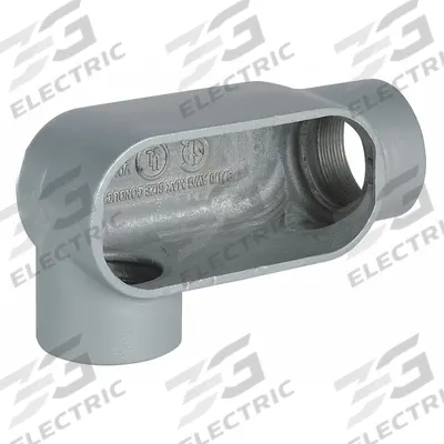 HUBBELL KILLARK Conduit Outlet Body: Iron, 3 in Trade Size, LR Body, 131.5 cu in Body Capacity - LR - 90° Elbow Type