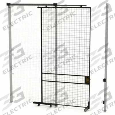 HUSKY RACK & WIRE Tunnel Slide Door: 10 ft H x 5 ft W x 1 3/4 in D, Black - Husky Rack & Wire Quick-Assemble Woven-Wire Partition Components