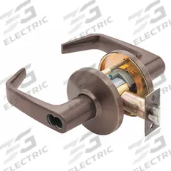 STANLEY SECURITY SOLUTIONS Door Lockset: Storeroom Lever Locksets, Bronze, ADA Compliant, LFIC (MPN 9K37D15DS3613). Key specifications — Ligature Resistance: Not Ligature-Resistant; Brand: STANLEY SECURITY SOLUTIONS; Lockset Function ANSI Code: F86; Visual Indicator Message: No Message; Lockset Style: Contour Angle Return; ADA Compliant: Yes; Finish: Dark Oxidized Satin Bronze, Oil Rubbed : Bronze.