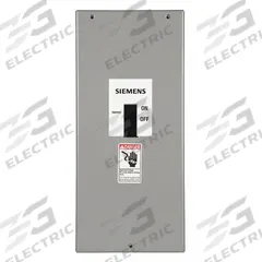 SIEMENS Circuit Breaker Enclosure: 3 Spaces, 250 A Amps, Flush Mounting, Indoor (MPN F6N1F). Key specifications — Mounting Style: Flush; Location: Indoor.