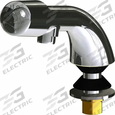CHICAGO FAUCETS Handle-Operated Faucet: 807, Centerset, Cast Brass, Polished Chrome Finish - Single-Post Push-Button Metering Bathroom Faucets