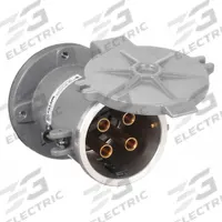 HUBBELL Pin and Sleeve Receptacle: Gray, 250V DC/600V AC, Three Phase, 200 A, 4 Pole, 4 Wire (MPN VR20412-S39). Key specifications — Brand: HUBBELL.