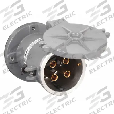 HUBBELL Pin and Sleeve Receptacle: Gray, 250V DC/600V AC, Three Phase, 200 A, 4 Pole - Reverse Service Watertight Receptacles