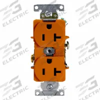 LEVITON Plugs and Receptacles: Duplex, 5-20, Orange, 125V AC, 20 A, 2 Pole / 3 Wire (MPN 5362-SO)