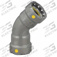 VIEGA MEGAPRESS Crimp Elbow Fitting: 1 1/2 in Pipe x 1 1/2 in Pipe Size, Press-fit x Press-fit, HNBR (MPN 25251). Key specifications — attr1347260: VIEGA MEGAPRESS.