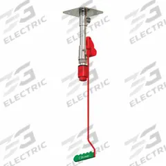 HUGHES SAFETY Plumbed Shower: Ceiling Mnt, Plastic Sprayhead, Stainless Steel Pipe, Silver (MPN 23GSV). Key specifications — Brand: HUGHES SAFETY; Activation: Pull Rod.