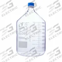 GLOBE SCIENTIFIC Media Bottle: 10 L, Screw-On, GL45, 410 mm, Colorless, Closure Included, Attached (MPN 810010K). Key specifications — Closure Type: Screw-On; Mouth Size: Wide; Screw Closure Size: GL45; Brand: GLOBE SCIENTIFIC; Body Color: Colorless.