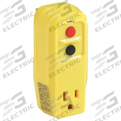 APPROVED VENDOR GFCI: Manual Reset, 3, 5-15P Plug, 15 A Current, 125V AC - Plug-In GFCI Plugs