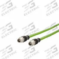 METZ CONNECT M12 Cable: Cat7, M12 Plug Male Straight x M12 plug Male Straight, 5 m Lg, PUR, Green, X (MPN 142M2X11050). Key specifications — Brand: METZ CONNECT; Cable Jacket Color: Green; End 1 Coding: X; End 2 Coding: X; IP Rating: IPX7; Performance Category: Cat7.