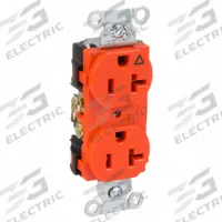 HUBBELL Receptacle: Duplex, 5-20, Orange, 125V AC, 20 A, 2 Pole / 3 Wire (MPN IG5352)