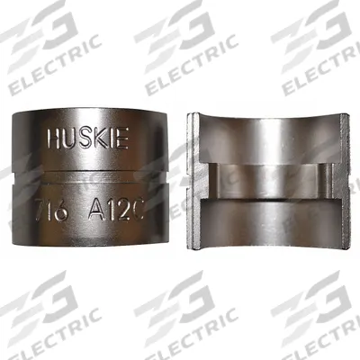 HUSKIE TOOLS Upper and Lower Crimping Die: 1/2 in Copper/7/16 in Aluminum, 2 Sizes - Huskie Replacement Crimping Dies