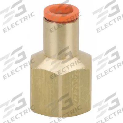 SMC Push-Fit Adapter Fitting: 8 mm OD x 3/8 in Pipe Size, Push-to-Connect x BSPT - Polybutylene & Brass Tube Fittings