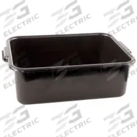 CRESTWARE Bus Tub: Black, 7 in Overall Ht, 15 1/2 in Overall Wd, 22 1/2 in Overall Lg, Plastic (MPN BT7BK). Key specifications — Color: Black; Product Type: Bus Tub; Brand: CRESTWARE; Material: Plastic; NSF Certified: Yes.