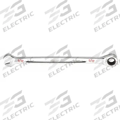 MILWAUKEE Ratcheting Combination Wrench: Chrome Vanadium Steel, Chrome, 9/32 in Head Size - SAE 12-Point Ratcheting Combination Wrenches