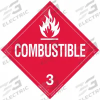 LABELMASTER Combustible Liquid Placard: Combustible, 10 3/4 in x 10 3/4 in, Vinyl, 25 Labels, 25 PK (MPN Z-EZ9). Key specifications — Brand: LABELMASTER; Message: Combustible.