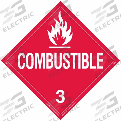 LABELMASTER Combustible Liquid Placard: Combustible, 10 3/4 in x 10 3/4 in, Vinyl, 25 Labels - Class 3: Flammable Liquids