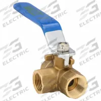 APPROVED VENDOR Manual Three-Way Ball Valve: 3/8 in, Brass, FNPT x FNPT x FNPT, Std Port Ball Port (MPN 1PYZ9). Key specifications — Brand: APPROVED VENDOR; Handle: Lever.