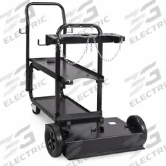 MILLER ELECTRIC Running Gear and Cylinder Rack: For 7 in Max Cylinder Dia, Caster, 2 Shelves (MPN 951770). Key specifications — Manufacturer Part Number: 951770; Brand: MILLER ELECTRIC; Compatible Welder Series: Multimatic 215; Wheel Type: Caster.