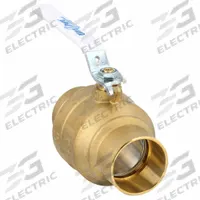 MILWAUKEE VALVE Manual Two-Way Ball Valve: 2 in, Brass, Straight, Sweat x Sweat, Full Port Ball Port (MPN UPBA485B 2). Key specifications — Brand: MILWAUKEE VALVE; Handle: Locking Lever.