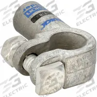 FUSION Battery Terminal: Right Elbow, Solder, 1/0 ga, Black Color, Negative, Copper/Tin (MPN 416310N). Key specifications — Contact Material: Copper; Alignment: Right Elbow; Color Code: Black; Connection Type: Solder; Gauge: 1/0 ga; Polarity: Negative; Brand: FUSION.