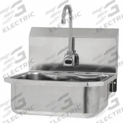 SANI-LAV Hands-Free Sink: 1 Stations, 7 in Bowl Dp, 17 in Bowl Lg, 14 in Bowl Wd, Faucet Included (MPN ESB2-505L-0.5). Key specifications — Includes Side Splash: Side Splash Not Included; Series: Stainless Steel Hand Wash Sink; Brand: SANI-LAV; Power Source: Battery Powered.