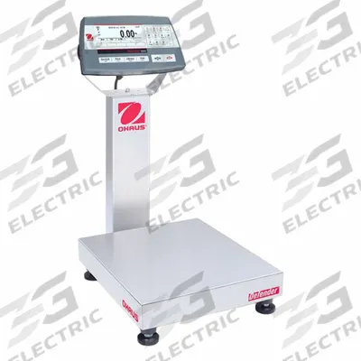 OHAUS Industrial Bench Scale: 12 in x 14 in, Not IP Rated, Column-Mounted - Bench Scales with Column-Mounted Indicator
