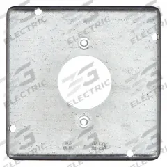 RACO Electrical Box Cover: 2 Gangs, Open, For Square Box Shape, Galvanized Steel, 1/2 in Overall Dp (MPN 887). Key specifications — Brand: RACO; For Box Shape: Square; Material: Galvanized Steel; Cover Design: Open.