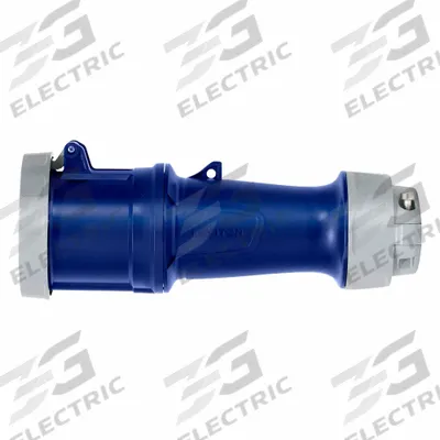 LEVITON Pin and Sleeve Connector: Blue, 250V AC, Three Phase, 100 A, 3 Pole, 4 Wire - Washdown-Rated Connectors