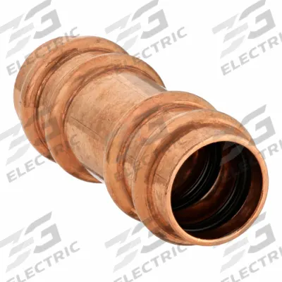 STREAMLINE Crimp Coupling Fitting: Straight, 7/8 in CTS x 7/8 in CTS size - Refrigeration Copper & Bronze Press Tube Fittings