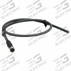 Cordset: M8 Female Straight X Bare Wire, 4 Pins, Black, PUR, 1 m Cable Lg, 0.25 sq mm Wire Size (MPN 21348100489010). Key specifications — Cable Jacket Color: Black; End 1 Mounting Orientation: Straight; End 1 Gender: Female; End 1 Connection Type: M8; Cable Jacket Material: PUR; Brand: HARTING; IP Rating: IP67; End 2 Connection Type: Bare Wire.