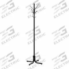 SAFCO Coat Tree: 4 Hooks, 70 in Overall Ht, 21 in Overall Wd, 21 in Overall Dp, Steel, Black (MPN 4163BL). Key specifications — Color: Black; Finish: Powder Coated; Material: Steel.