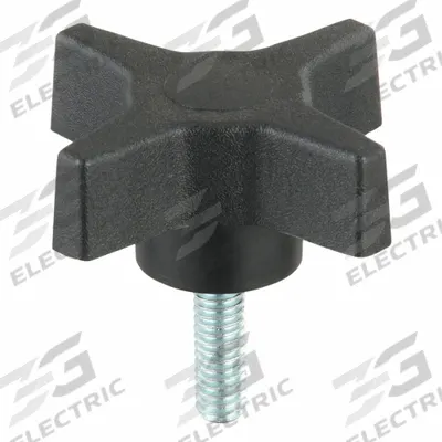 INNOVATIVE COMPONENTS Hand Knob: 4 Point, Plastic w/ Steel Thread, 5/16"-18 Thread - 4-Arm Knobs with Threaded Stud