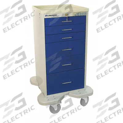 LAKESIDE Compact General Medical Supply Cart with Drawers: Steel - Compact General Medical Supply Carts with Drawers