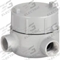 Conduit Outlet Body: Iron, GE, 3/4 in Trade Size, L Body, 19 cu in Body Capacity (MPN GECLT-2M). Key specifications — Series: For Standard Body; Compatible Conduit Trade Size: 3/4 in; Thread Gender: Female; Hub Style: Threaded; Cover Included: Yes; Body Style: L; Connection Type: Threaded; Back Type: Flat.