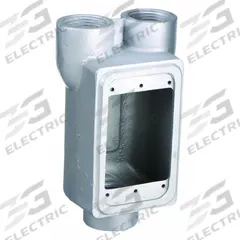 APPLETON ELECTRIC Electrical Box: Iron, Rectangular, 1 Gangs, 1/2 in Hub Size, 25 cu in Capacity (MPN FDCC-1-50). Key specifications — Color: Gray; Brand: APPLETON ELECTRIC.