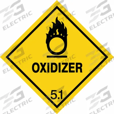 APPROVED VENDOR Container Label: Oxidizer, 4 in x 4 in, 4 in Label Ht, 4 in Label Wd - Class 5: Oxidizing Agents & Organic Peroxides