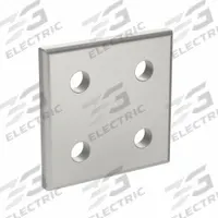 Joining Plate: Square Flat Plate, 40 Series, 38 mm x 38 mm x 4 mm, For 5 mm Slot Wd, 4 Holes, Gray (MPN 093VA4040). Key specifications — Material: Aluminum; Brand: FATH INC.; Finish: Anodized.