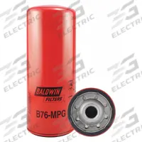 BALDWIN FILTERS Oil Filter: B76MPG, 1 1/8"-16 Thread Size, 10 1/16 in Overall Ht, Oil, Cellulose. Key specifications — Baldwin Interchange: B76MPG; Brand: BALDWIN FILTERS; Compatible Vehicle Make: Volvo; Includes: Integral Gasket; Media Material: Cellulose.