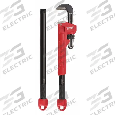 MILWAUKEE Adaptable Pipe Wrench: Alloy Steel, 2 1/2 in Jaw Capacity, Serrated - Extendable Pipe Wrenches
