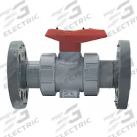 GEORG FISCHER Manual Two-Way Ball Valve: 4 in Size, CPVC, Straight, Flange x Flange, Two-Piece, Tee (MPN 163546590). Key specifications — Brand: GEORG FISCHER; Handle: Tee.