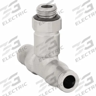LEGRIS Push-Fit Tee Fitting: 6 mm OD x 6 mm OD Size, BSPP x Push-to-Connect x Push-to-Connect - Nickel-Plated Brass Tube Fittings