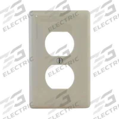 HUBBELL Wall Plate: Duplex Outlet, 1 Gang, Almond - General Purpose Wall Plates