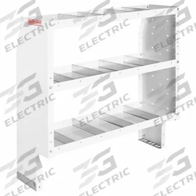 WEATHER GUARD Van Shelving: Steel, Tapered, 3 Shelves, 16 in Overall Dp, 44 in Overall Ht - Van Storage Shelving